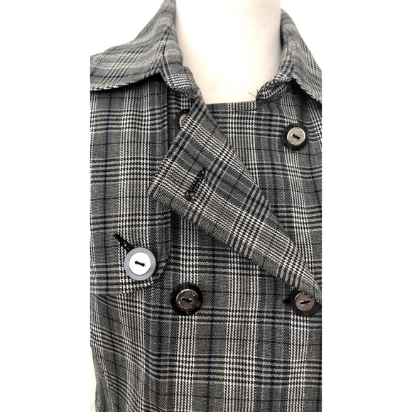 Lita Mortari Jacket Double Breasted Asymmetrical Military Crop Striped Moto S - Picture 3 of 5